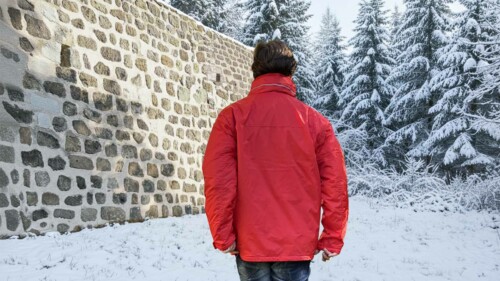 Veste rouge hiver pour hommes